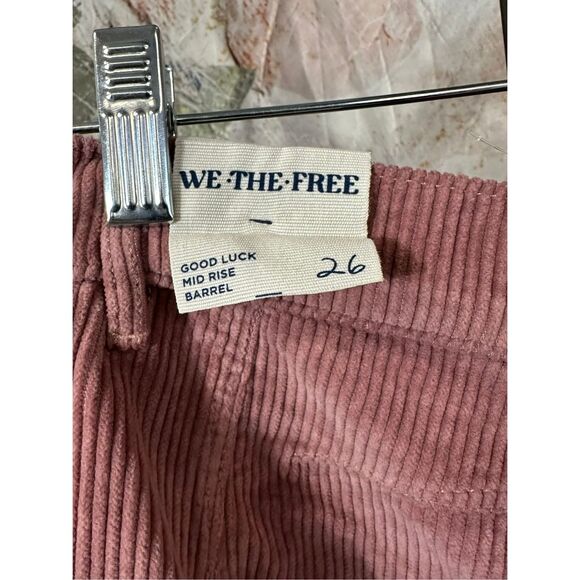 Free People We The Free Good Luck Mid-Rise Cord Barrel Jeans Size 26 - Picture 6 of 6